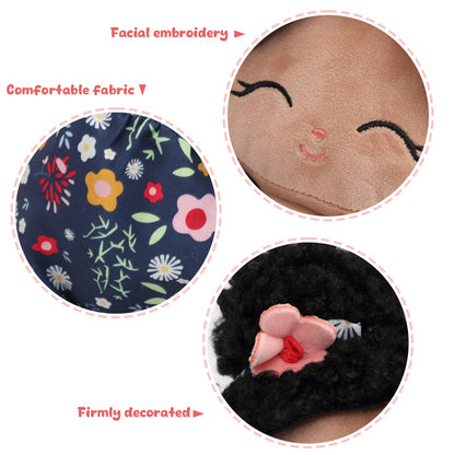 Jumbrace Soft Black Baby Doll Toys 16'' African American Baby Rag Doll for Girls, One Year Old Girl Birthday Gifts,Plush Toys for Toddlers Kids Infants (Black)
