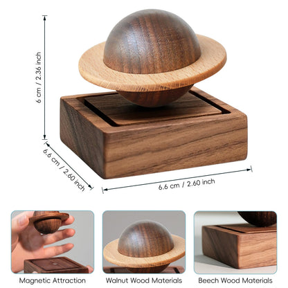 TECHPLUS Planet Wooden Essential Oil Diffuser - Walnut Aroma Therapy for Home, Office, Car, Yoga Hall and SPA - Passive Diffuser for Desk Table Decor