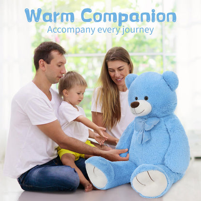 MaoGoLan Giant 47" Teddy Bear Stuffed Animal, Cuddly Large Blue Teddy Bear Plush Toy for Girlfriend Boyfriend Kids, 4ft Big Stuffed Animal for Valentines Day Gift Baby Shower Decor