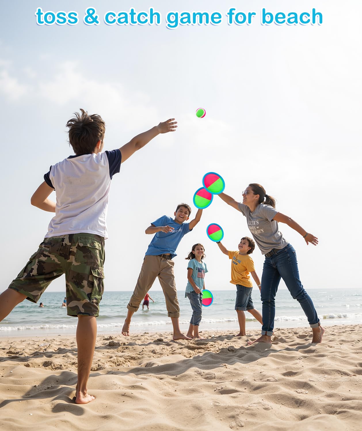 Qrooper Toddler Toys Toss and Catch Ball Set, Toys for 3 4 5 6 7 8 Year Old Boys Girls Birthday Gift, Yard Outdoor Games for Kids Ages 4-8 8-12 Beach Pool