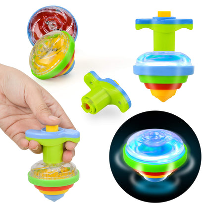 IPIDIPI TOYS Spineez Light Up Spinning Tops for Kids – 12-Pack LED Spinner Toys - Birthday Party Favors, Goodie Bag Stuffers for Kids, School Prizes for Boys & Girls – Blue