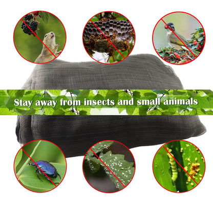 Fruit Tree Netting Covers with Zipper to Protect from Squirrels and Birds Large Netting for Fruit Trees Net Protection, Black, 10' x 10', 1 Pack
