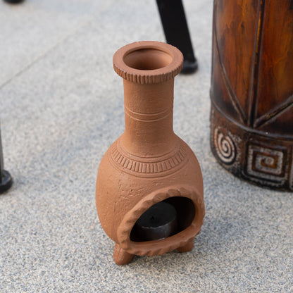 MOUGIGI Handmade Terracotta Palo Santo Holder Burner for Smudging and Meditation - Mexican Style Chiminea Clay Incense Dish for Wiccan Altar and Negative Energy Cleansing