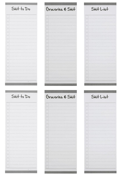 Creative Hobbies Grocery List Magnet Pad for Fridge - 6 Pack of Vibrant Note Pads with Full Magnetic Back and 60 Sheets Each (Funny)