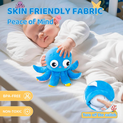 Baby Toys 6-12 Months, Musical Crawling Toys Bouncing Dancing Octopus Plush Toys 12-18 Months, 50 Songs & Recording Feature, Interactive Toddler Toys Age 1-2 Tummy Time Toys for 1 Yr Old Boys Infants