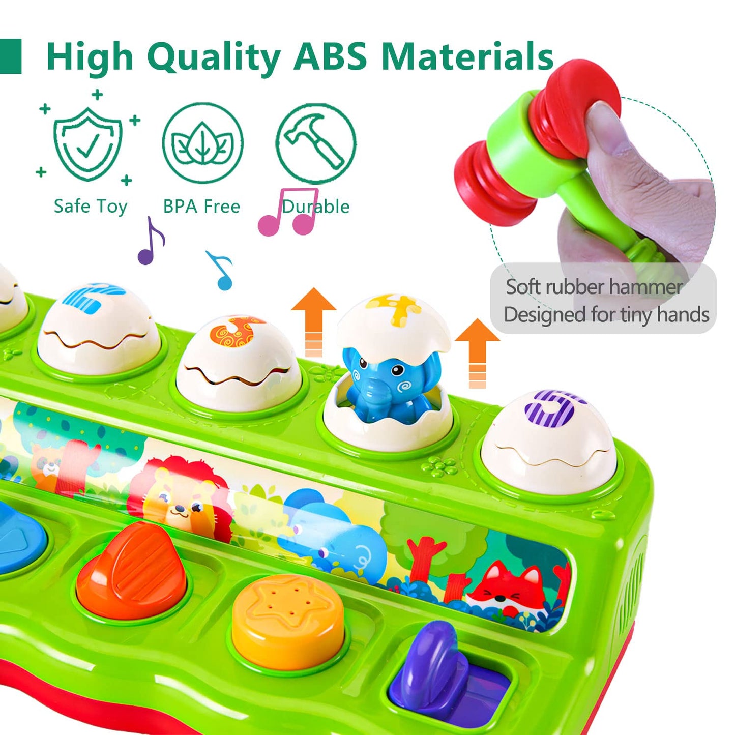 WOWOHAGE 1 Year Old Toys for Boys Girls Birthday Gift, Cause and Effect Animal Pop Up Toy with Music and Light for Toddlers 1-3, Preschool Learning Educational Toys Gifts for Babies 12 Months