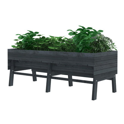 Yardenaler 6x3x2FT Raised Garden Bed with Legs, Large Outdoor Elevated Wood Planted Box with Liner for Vegetable, Flower, Backyard, Patio, Gray