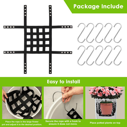 Plus tard Adjustable Height Planter Inserts for Large Flower Pots, 39'' X39'' Planter Lift Insert Rope for Tall Flower Pots, Indoor or Outdoor