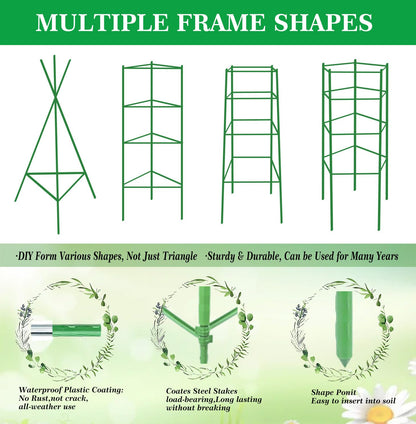 Moirsunt 6 Packs Tomato Cage for Garden Plant Support, Up to 50.2inch Garden Plant Stakes Tomato Trellis for Potted Plants, Deformable Tomato Cage Trellis for Climbing Plants Vegetables Flowers