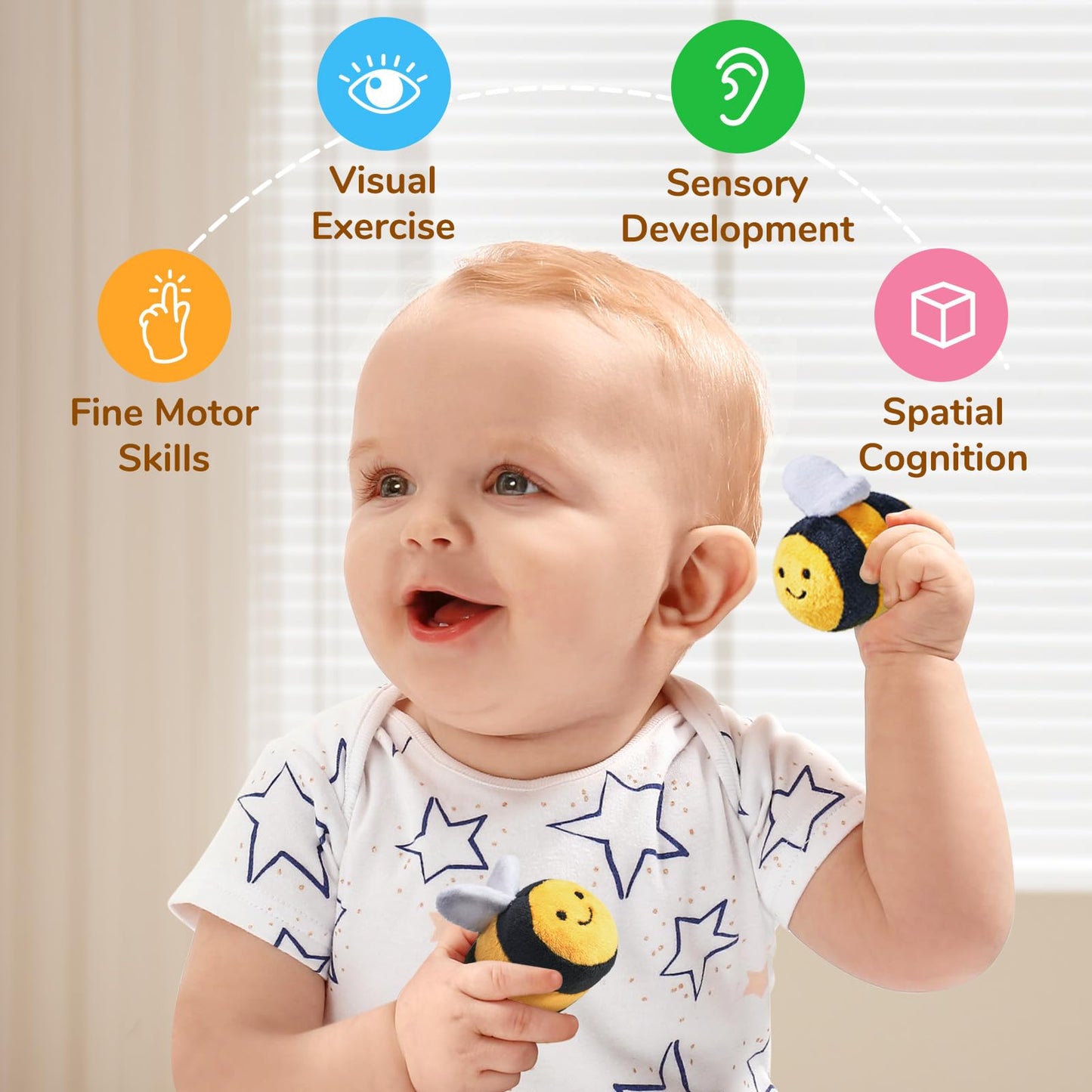 JoyCat Baby Toys 6-12 Months Farm Baby Books Toys 0-6 Months, Touch and Feel Tummy Time Crinkle Cloth Book for Infant 0-3-6-12-18 Months, Travel Toy Baby Shower Newborn Gifts for Boys Girls