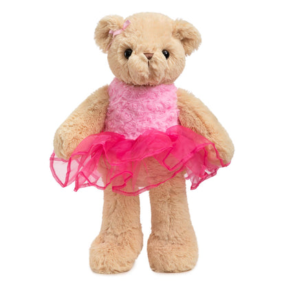 WENMOTDY Ballerina Teddy Bear Stuffed Animal Cute Plush Bear in Tutu Skirt Birthday Dance Recital Gifts for Girls Kids 21’’ Pink