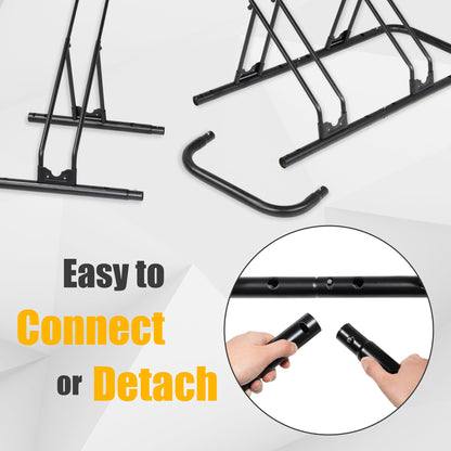CyclingDeal Bicycle Floor Parking Rack Stand - for Mountain MTB Road Bike - Indoor Home Garage Storage - Adjustable 5 Bikes