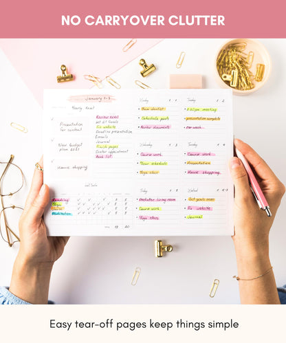Lamare Weekly Planner Notepad – Premium Undated Weekly To Do List Notepad for School, Home & Office Day Planner, Desk To Do List Pad and Productivity Planning Pad