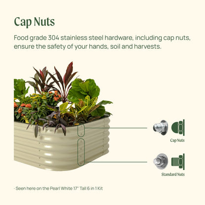 Vego garden 17" Tall 42" Round Raised Garden Bed Metal Raised Bed Planter Box for Vegetables Flowers Patio, Modern Gray