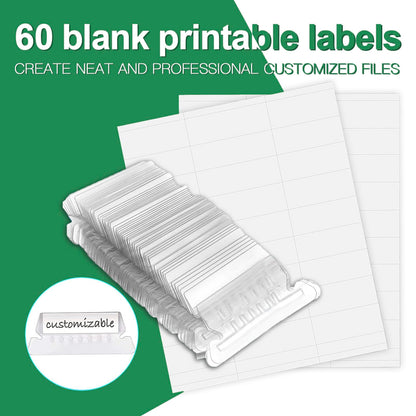 HERKKA Hanging File Folders, 60 Pack Reinforced Letter Size Hanging Folders, Designed for Bulky Files, Filing Cabinet, 1/5-Cut Adjustable Tabs (Green)