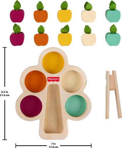 Fisher-Price Wood Montessori Toy Sorting Tree, American Montessori Society Seal of Excellence, Wooden Learning Activity Puzzle & Expert Play Tips for Preschool Kids Ages 3+ Years