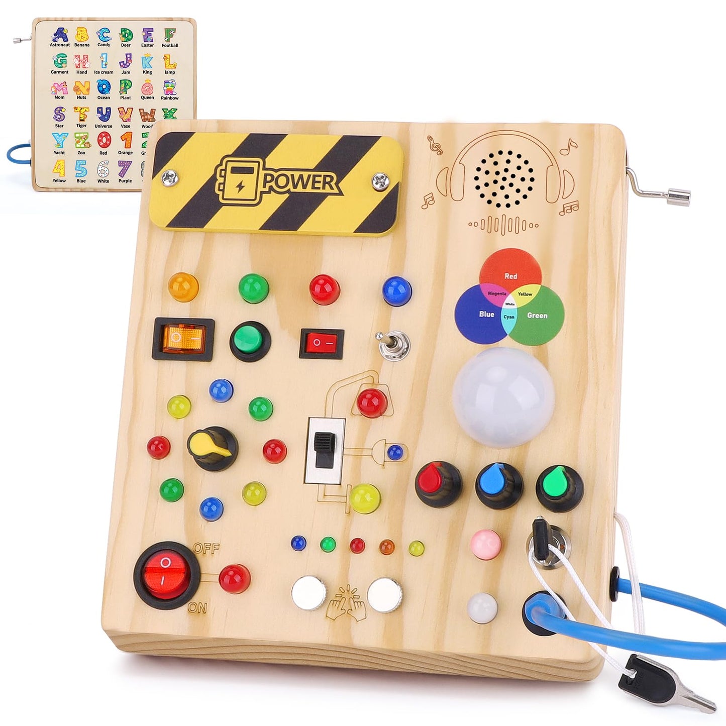 Sumsoltic Busy Board,Montessori Toys for 1-3 Year Old Boys & Girls,Travel Educational Learning Activities for Toddlers,Sensory Toy for Kids with Autism (Busy Board v4)