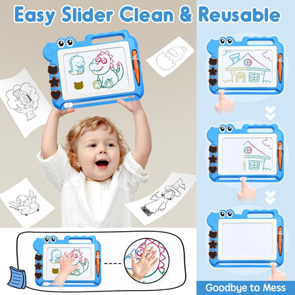 AiTuiTui Magnetic Drawing Board Toddler Toys with Legs for Girls Boys, Color Sketch Writing Scribble Doodle Pad Travel Games, Educational Learning Kids Toys for Birthday or Easter Gift (Blue)