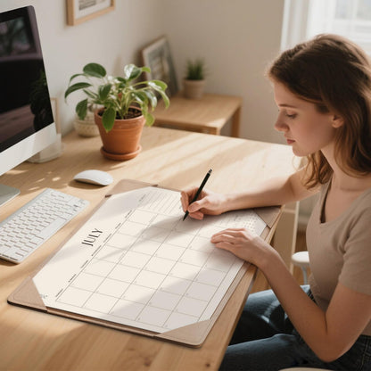 Jotsome Desk Calendar 2026 - 2027 with Desktop Mat, Large Desk Pad Calendar From Now to June 2027 22x17 inch, Desk Blotter Calendar for Home Office and School, Easy Planning, Gift for the Holidays, Apricot