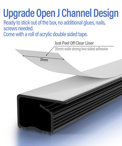 6 Pack Under Desk Cable Management Kit, J Channel Cable Raceway with Double Side Tape, Cord Organizer Tray for Desk, Easy Install, No Drilling, Cable Hider for Home & Office, Child & Pet Proof