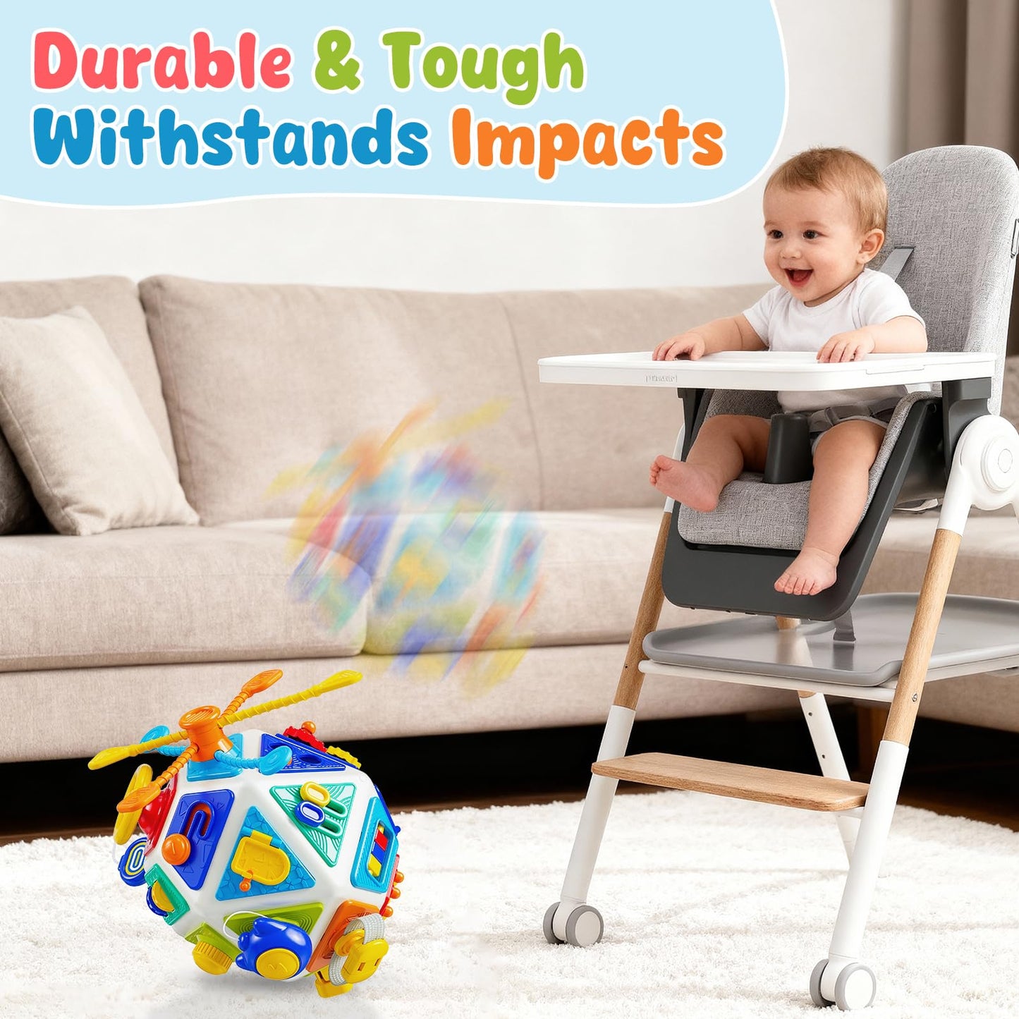22-in-1 Baby Busy Board Activity Cube Toys, Montessori Toy for 1 Year Old Toddlers, Educational Learning Sensory Travel Toys for Infant 6-12 12-18 Months, 1st Baby Birthday Gifts for Boys Girls