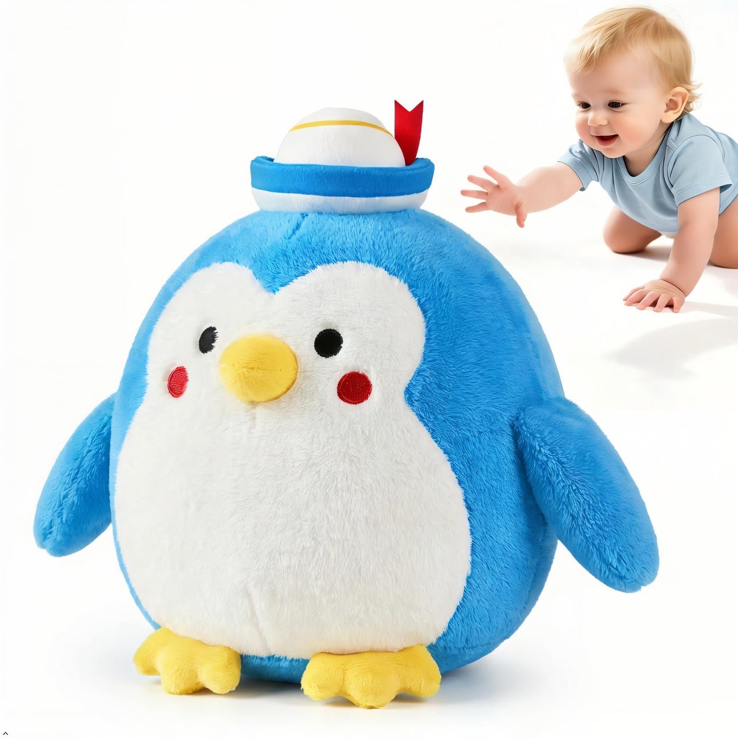 Crawling Penguin Baby Toy with 48 Songs & Record– Interactive Musical Plush Toy for Babies 6-12 Months, USB Rechargeable Dancing Stuffed Animal, Sensory Toy for Toddlers 1-3, Baby Birthday Gift