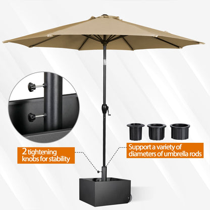 DorBuphan Patio Umbrella Base with Wheels, Heavy Duty Umbrella Base Stand with Fillable Planter, 150LBS Capacity Umbrella Stand for Outdoor, Patios, Gardens