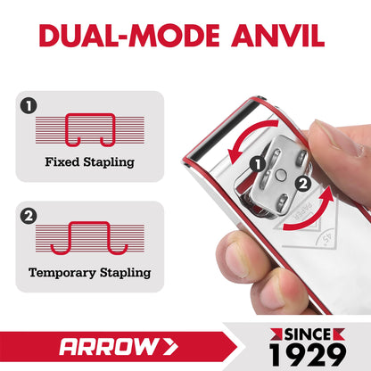 Arrow Metal Stapler, Full-Strip Stapler for Desk with 2520 Staples, 25 Sheet Capacity, Rear Staple Storage, Dual-Mode Anvil, Non-Slip Base, for Office, Classroom, and School