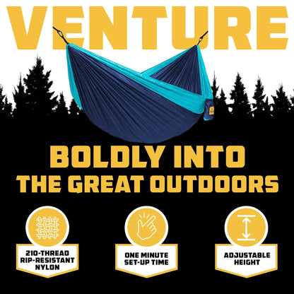 Wise Owl Outfitters Camping Hammock – 500lbs Portable Hammock with Tree Straps - Travel, Backpacking, Hiking, Outdoors Camping Gear - Single or Double
