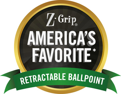 Zebra Pen Z-Grip Retractable Ballpoint Pen, Smooth-Flowing Ink, Fine Point, 0.7mm, School & Office Supplies, Ideal for Note-Taking, Journal and Planner Use, Blue and Black Ink, 30-Pack (25330)