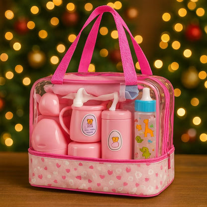 fash n kolor My Sweet Baby Disappearing Doll Feeding Set | Baby Care 6 Piece Doll Feeding Set (38 pc Set)