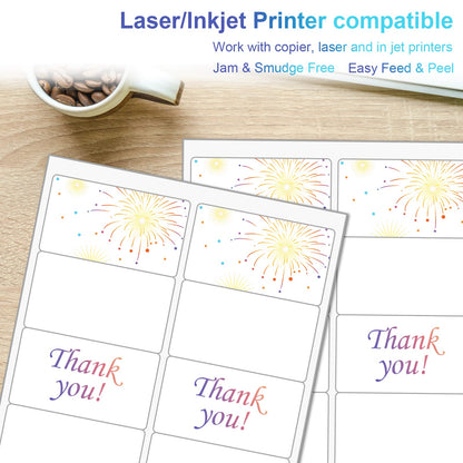 2" x 4" Shipping Labels, Printable White Sticker Labels for Laser/Inkjet Printer Mailing Labels 8.5"*11" US Letter-White, 10 per Sheet Total 1000 Labels (100 Sheets)