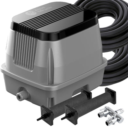 AquaMiracle Koi Pond Aerator Pond Air Pump for Outdoor Ponds 5000-10000 Gallons, All-in-One Aeration Kit with Self-Sinking Airline Flow Control Rubber Air Diffuser