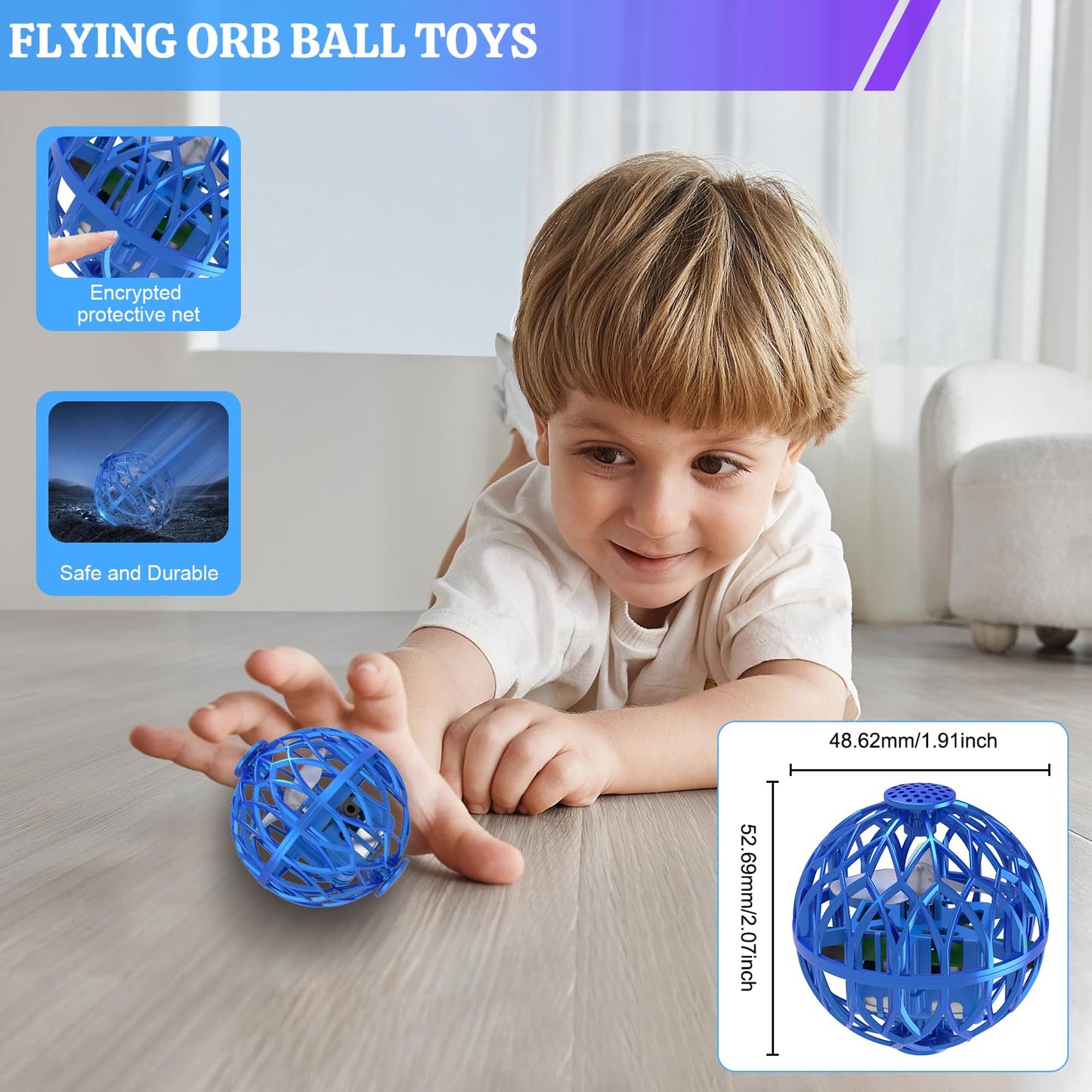 Flying Ball Toy for Kids, Hand Controlled Boomerang Orb Throw-Proof Durable Mini Fly Spinner Led Lights Magic Ball Shining Cool Toys Birthday Gifts for 7 8 9 10+ Year Old Boys Girls
