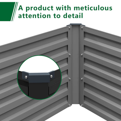 MGNO 12x2x1.5FT Galvanized Raised Garden Bed-Outdoor Planter Box for Vegetables-Metal Garden Bed,RRectangle Planting Box for Herb,Flower,Black