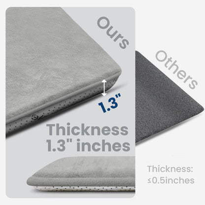 Baby Play Mat for Floor,1.3" Thick Elasti-Foam 50"×50" Playpen Mat for Tummy Time,Water Repellent Soft Coral Velvet for Toddler,Infant,Kids,Non-Slip Backing Safe for Crawling(Light Gray)