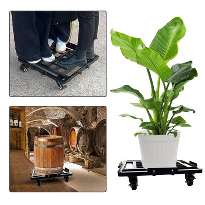 22" Plant Caddy with Wheels Heavy Duty, Metal Rolling Plant Mover Stand Indoor Outdoor, with Lockable Caster Wheels, Large Plant Pots, Parasol Stands and Bases or Plant Stand
