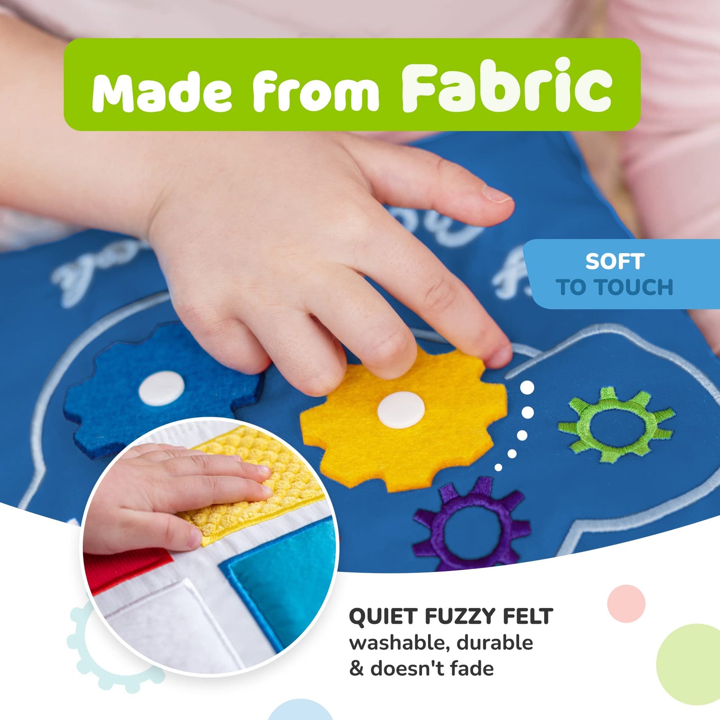 deMoca Toddler Travel Toys for Airplane and Car Rides, Quiet Busy Book for Toddlers 1-3, Plane Toys for 1 Year Old, Montessori Activity Book with All Parts Attached, Screen