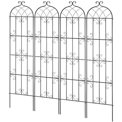 VEVOR Garden Trellis for Climbing Plants, 87 x 20 in, 4 Packs Rustproof Metal Garden Flower Rose Trellis, Outdoor Climbing Clematis Trellis Cucumbers Support for Courtyards Lawns