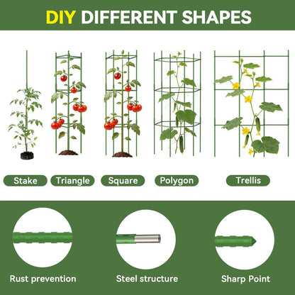Halatool 2 Pack Tomato Cages for Garden, Up to 48in Adjustable Tomato Cage, Garden Stakes Tomatoe Trellis for Pots, Tomatoes Plant Support for Raised Garden Bed & Climbing Vegetables Flowers