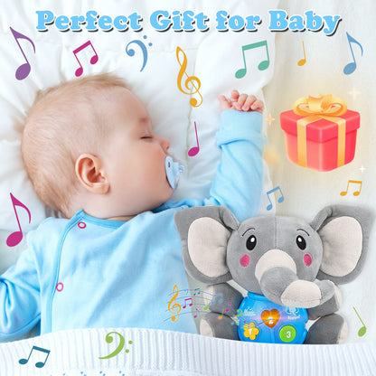 daboot Plush Musical Baby Toys，Cute Elephant Toys for 3-6-12 Months Boys & Girls, Cute Stuffed Animal Infants Baby Toy， Elephant Baby Stuff，Toys for Infants 0-6 Months