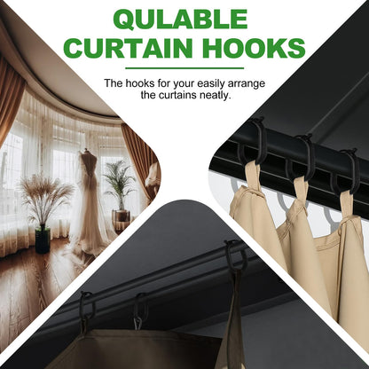 Kathfly 50pcs Gazebo Curtains Hooks Rustproof Plastic Shower Curtain Rings Hooks Outdoor Gazebo Replacement Parts Accessories for Outdoor Canopy Mosquito Nets Window Drapes Home Hotel Supplies