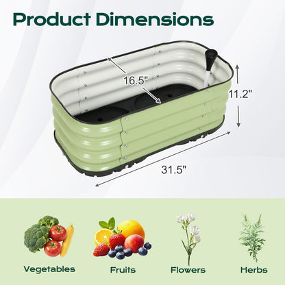 COWVIE Galvanized Raised Garden Bed Kit with Self Watering System, Metal Outdoor Planter Garden Boxes with Drainage Plugs for Vegetables, Herbs, Flowers