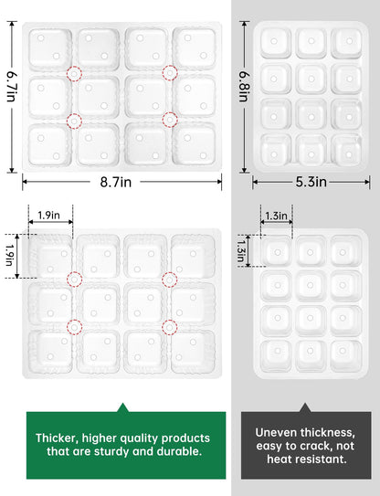 RODINTO Seed Starter Tray Medium Size 4 Packs, Seed Starter Kit with Upgraded 24 Full Spectrum LEDs, Adjustable Brightness and Timer, with Drainage Holes, Tools and Labels for Indoor Plant Growing