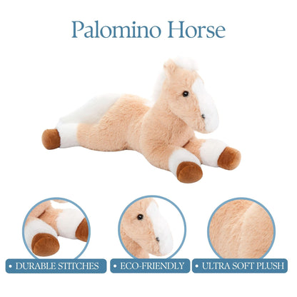 The Petting Zoo Floppy Palamino Horse Stuffed Animal Plushie, Gifts for Kids, Wild Onez Barnyard Animals, Palamino Horse Plush Toy, 16 inches