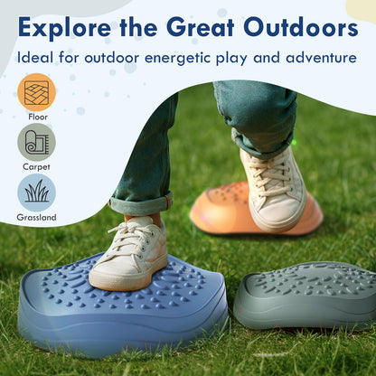 Lehoo Castle Stepping Stones for Kids, Non-Slip Toddler Stepping Stones, Indoor & Outdoor Sensory Toys for Toddlers 1-3, Balance Board Obstacle Course for Kids 3-5