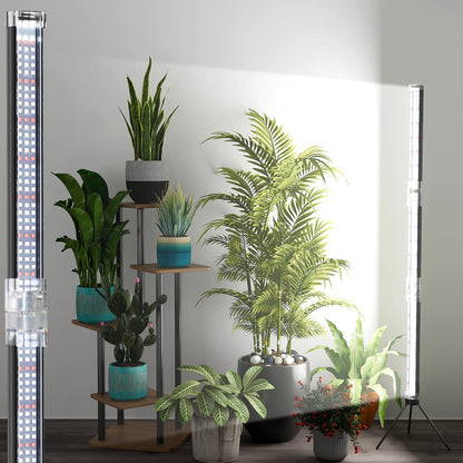 WeeLeeGoo Super-Bright 48" T10 Plant Lamp, 6000k Full Spectrum Standing Grow Light, 3 Modes & 5 Dimming Levels, Timer 4/8/12H,12V/3A High Power Output for Large & Tall Indoor Plants