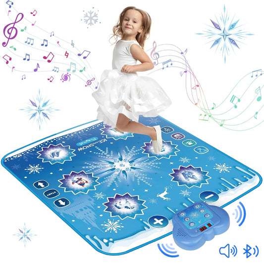 Humzo Frozen Toys Dance Mat for Girls – Bluetooth Light-Up Musical Floor Mat with 4 New Game Modes, Adjustable Volume, 2025 New Gift for Girls Ages 3-12 Birthday & Christmas