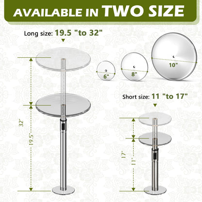 Hazztoll 2 Set Adjustable Plant Risers,11-17" Rise Plant Risers for Pots Outdoor, Metal Lift Insert for Tall Taper Flower Pots (6" 8" 10" Base or Top)