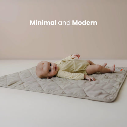 Snuggle Me® 2-in-1 Baby Play Mat - 100% Organic Cotton Baby Mat for Floor Play, Quilted, Foldable Playmat with Matching Tote Bag Included, Safety Certified & Machine Washable (37" x 37") - Slate